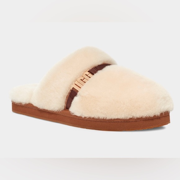 UGG Shoes - NEW UGG Dalla Metal Graphic Furry Slide House Shoe/ Slippers